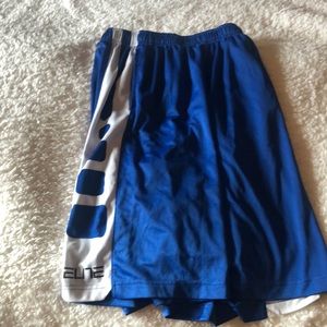 Nike elite shorts blue and white